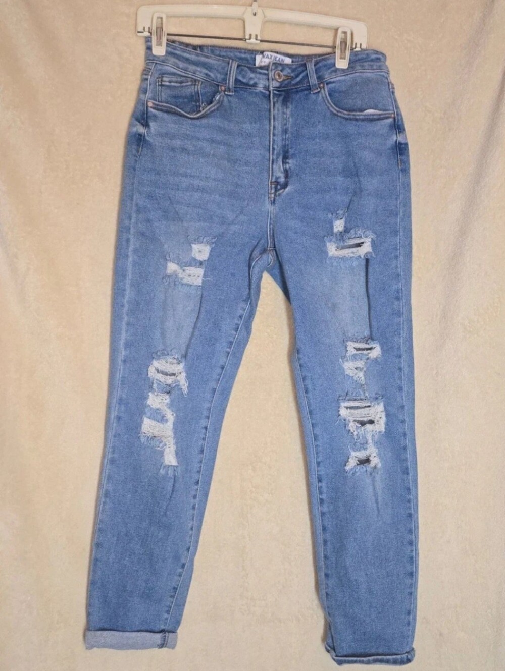 Wax Jean Collection Blue Jeans Womens Size 9/29 Distressed Ripped Stretch Denim